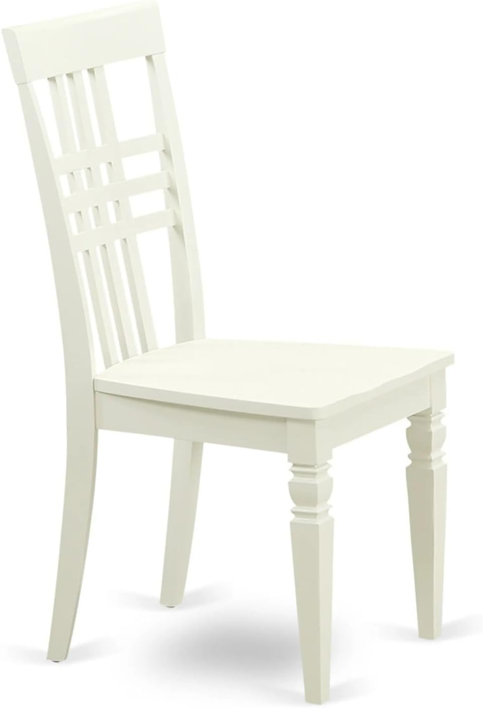 LGC-LWH-W Logan Kitchen Dining Chairs - Stylish Back Solid Wood Seat Chairs, Set