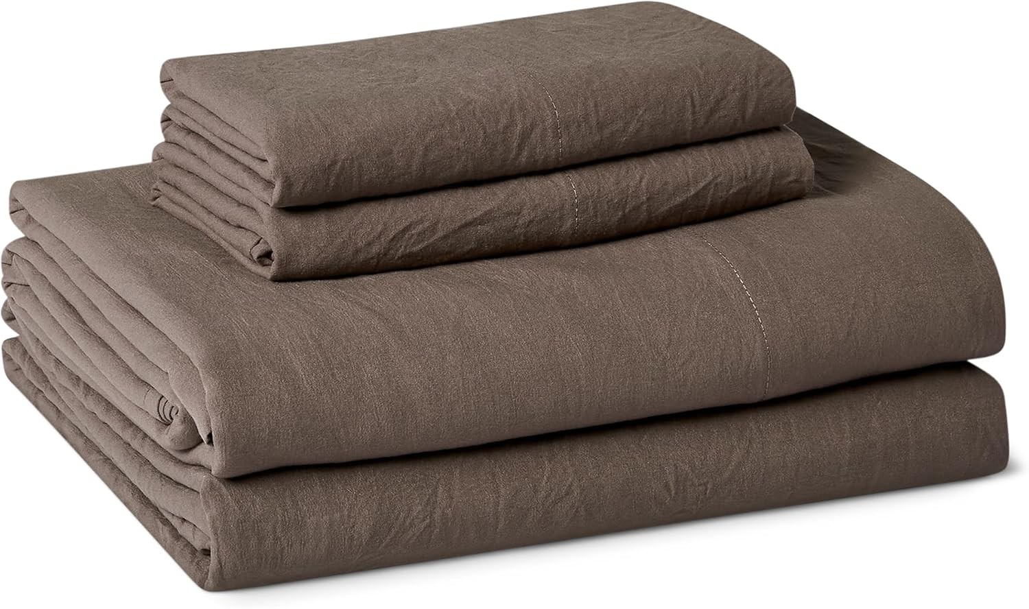 Brushed Microfiber Sheet Set Extra Soft W/ Natural Texture Breathable Elastic