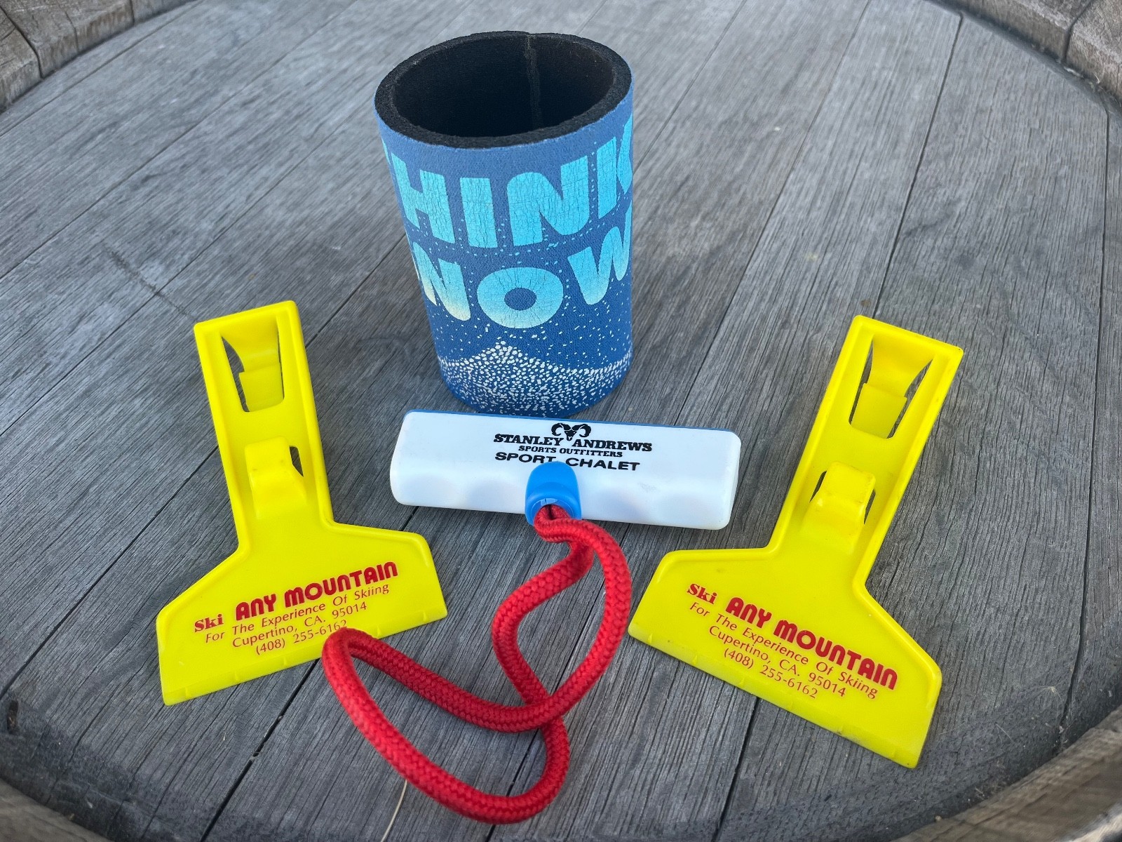 Vintage Any Mountain Ice  Scrapers Stanley Andrews Boot Strap & Wet Suit Cup