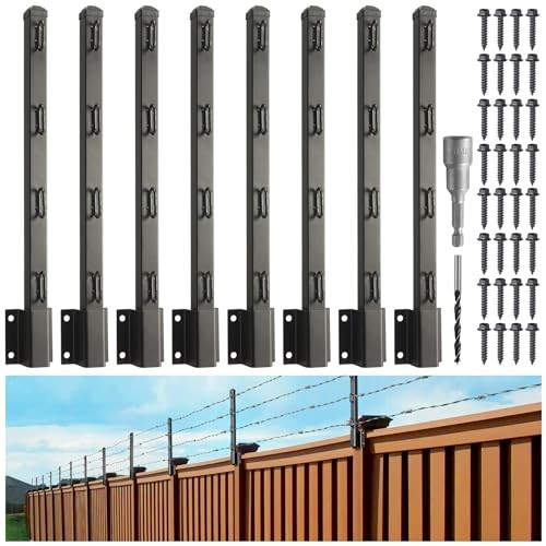 Fence Post Extender, 23.5" Fence Barbed Wire Extend Arm，for Outdoor Fences to