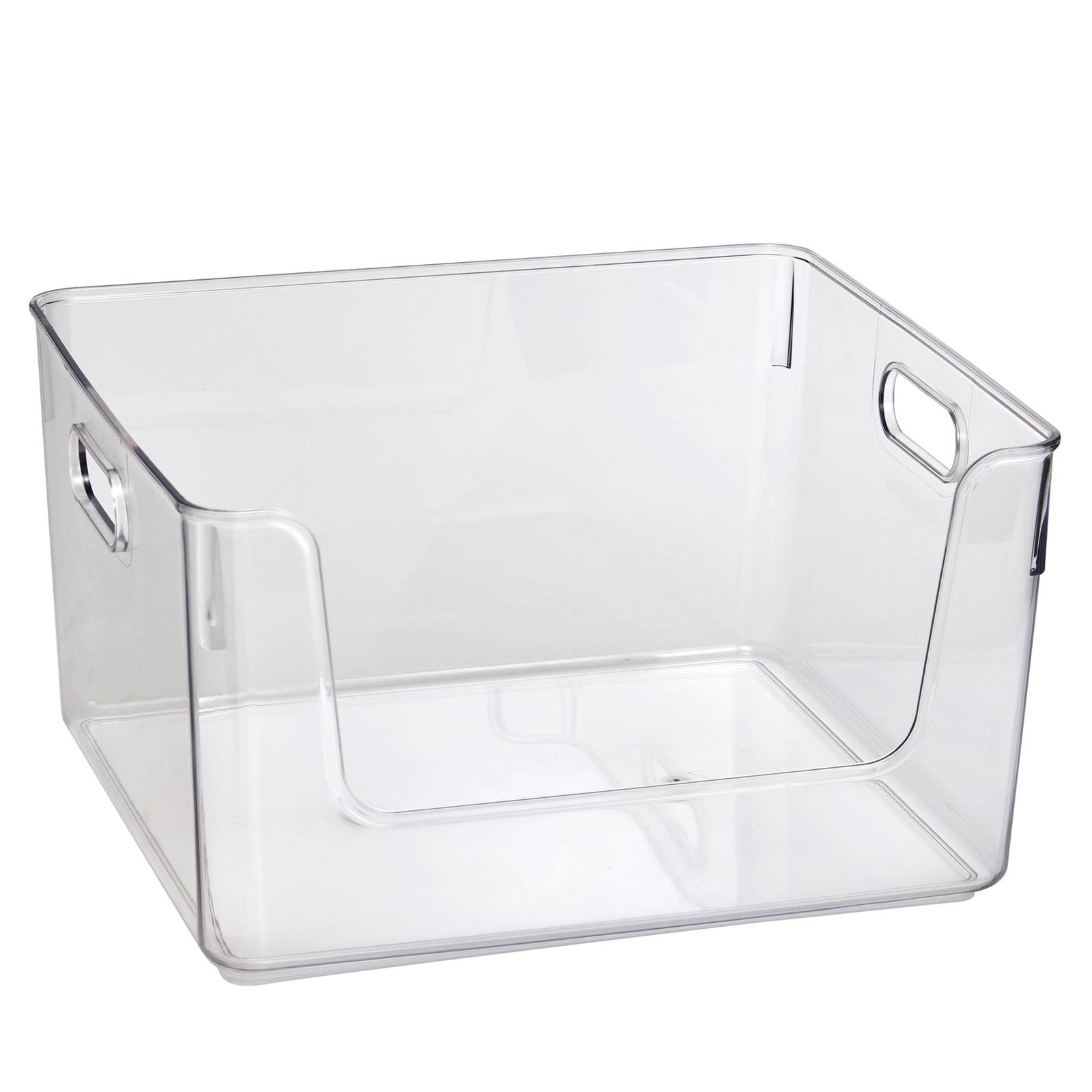 Clear Glossy Plastic Open Front Organizer Bin , Single Size Organizer Bin,