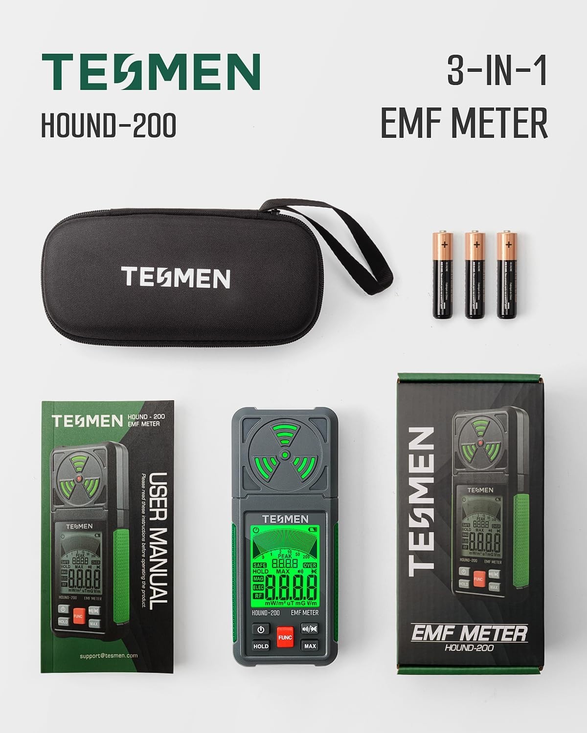 Multifunction EMF Radiation Detector with Backlight and Audible Alarm Features