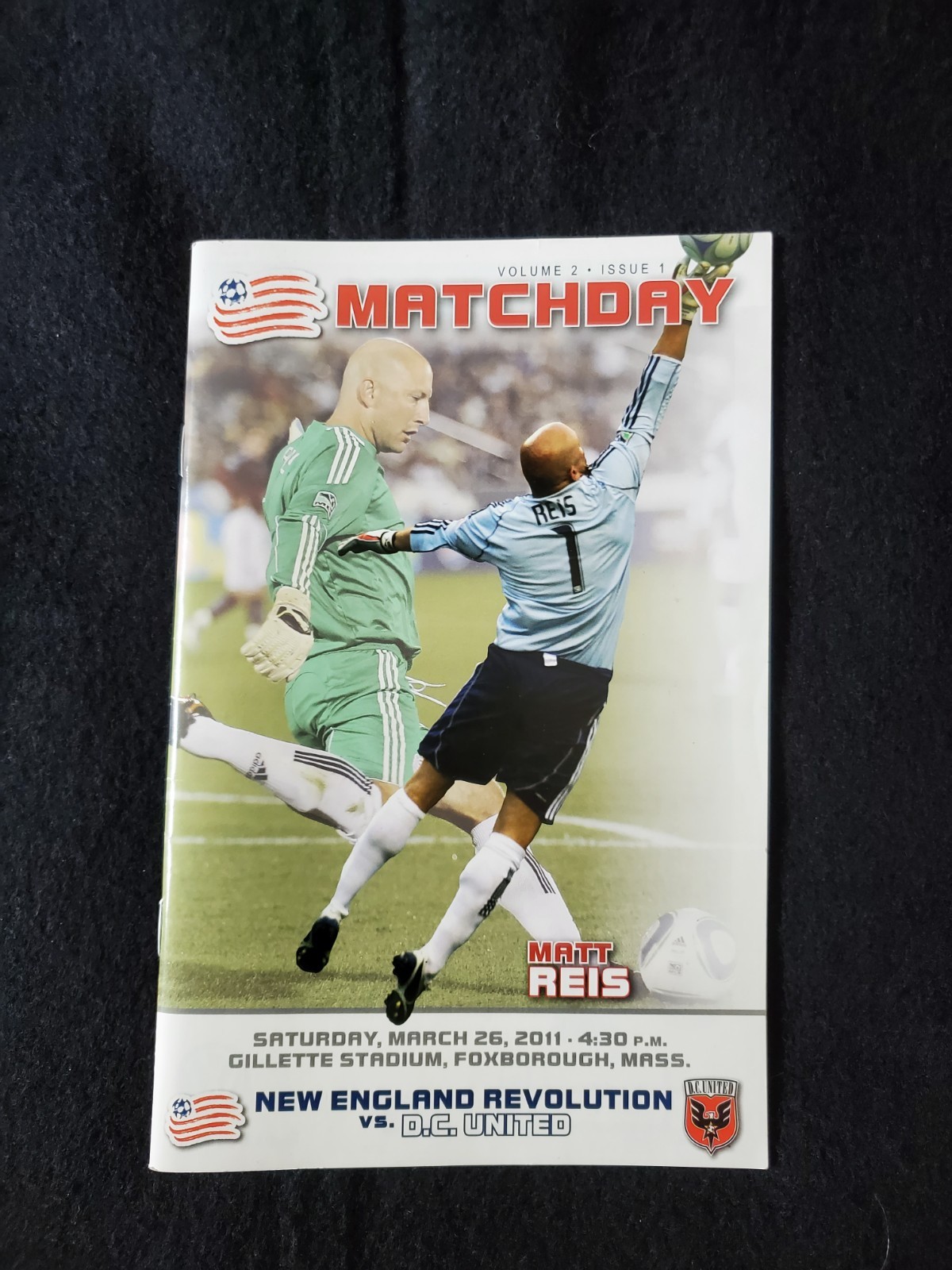 New England Revolution Game Program 2011. D.C. United. Reiss, Joseph, Nicol.