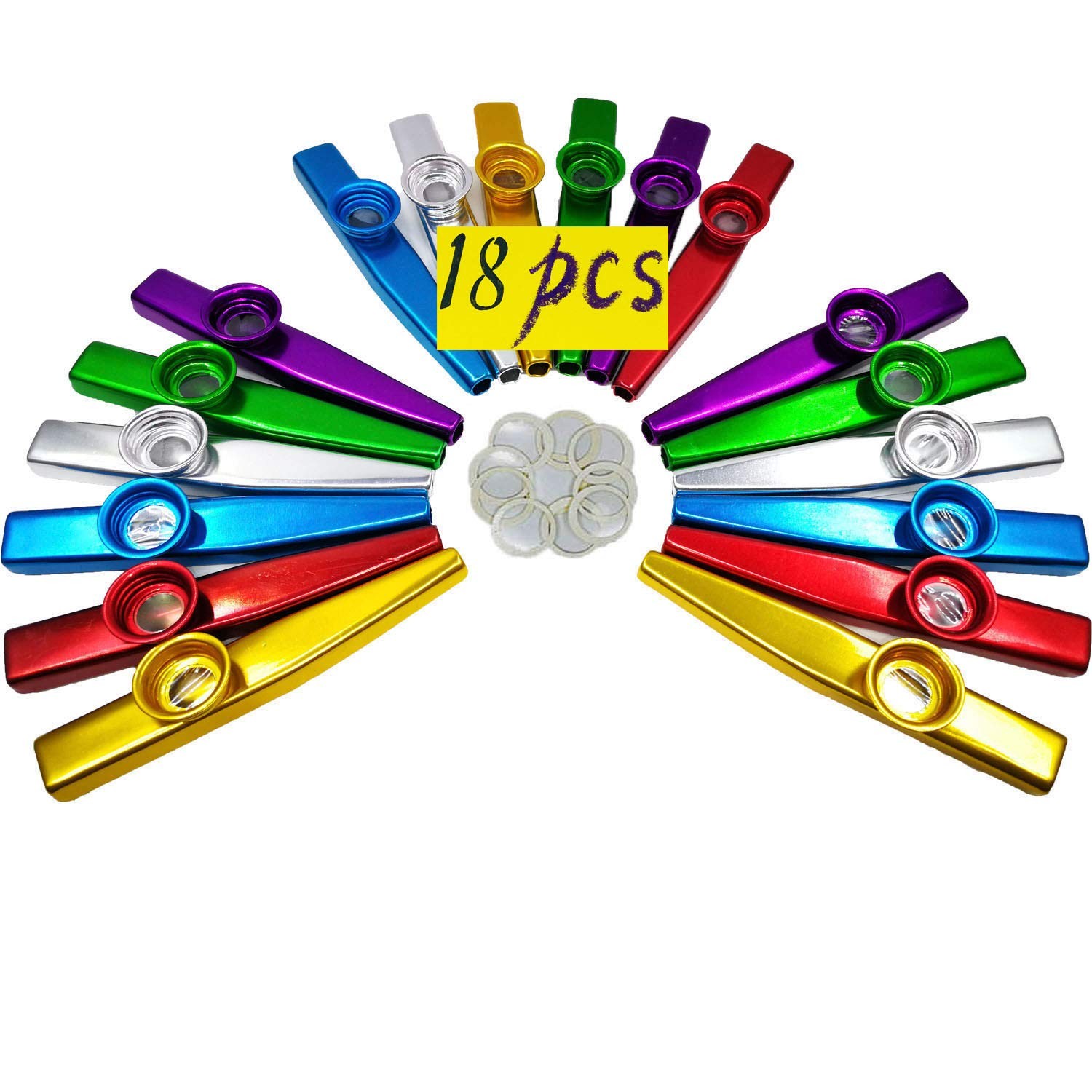 18Pcs Metal Kazoos With 20Pcs Kazoo Flute Diaphragms,Musical Instruments,Good...