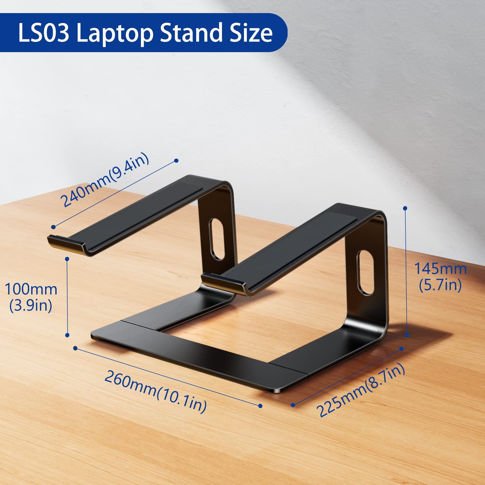 LS03 Aluminum Laptop Stand, Ergonomic Detachable Computer Stand, Notebook Ris...