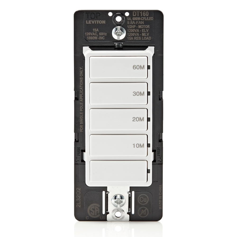 Countdown Timer Switch for bathroom fan and household lights, 10-20-30-60 min...