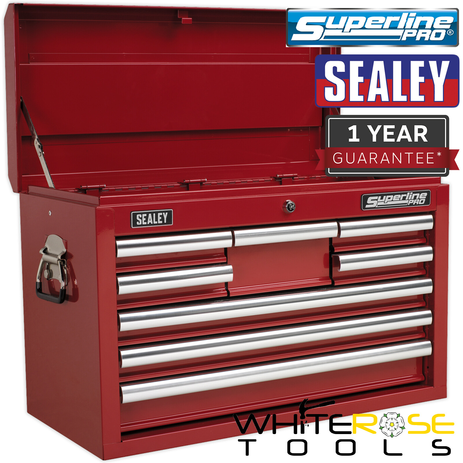 Sealey Superline Pro Topchest 8 Drawer with Ball Bearing Slides - Red