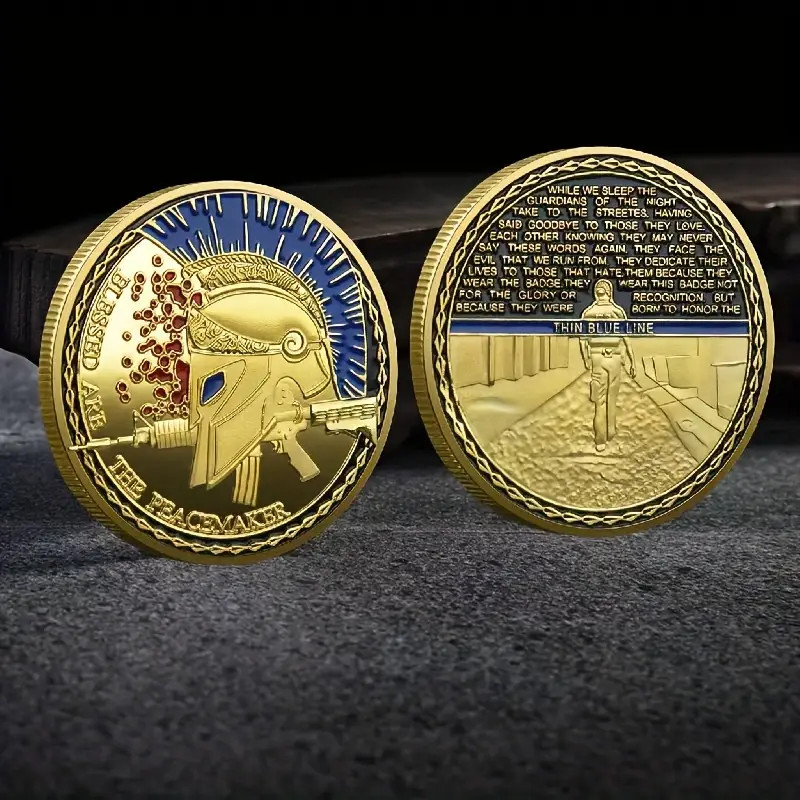 Police Thin Blue Line Challenge Coin Collectable Law Enforcement 1-pc