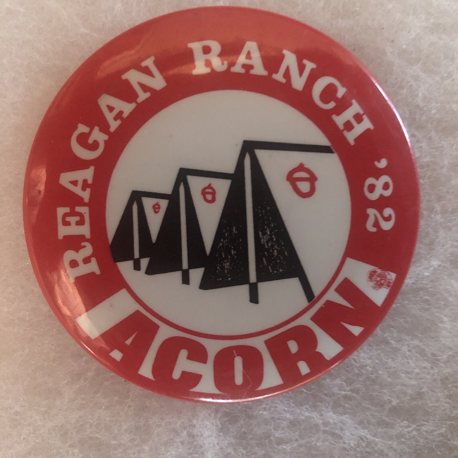 Reagan Ranch ACORN ‘82   2 1/4” pinback button pin