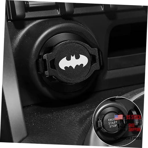 Push Start Button Cover,Car Engine Push to Start Accessories,Car Black-Bat