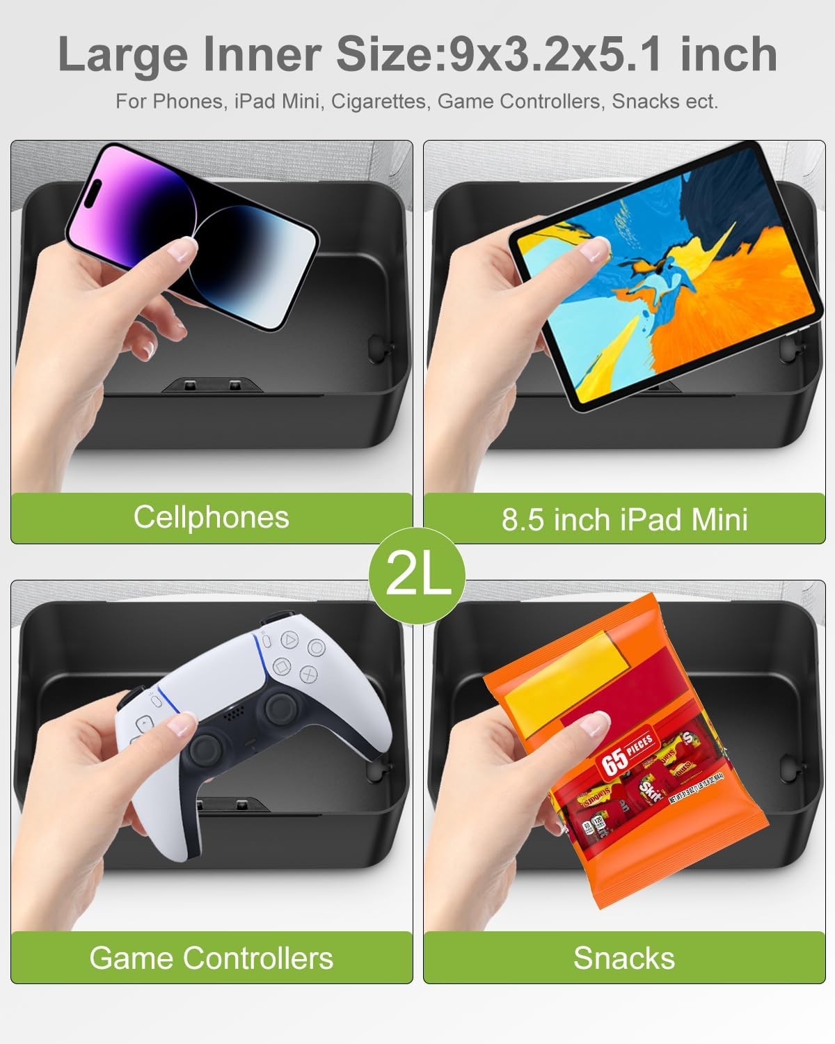 Safe Timed Lock Box, Phone Box with Timer Unplug from Phones,Video...