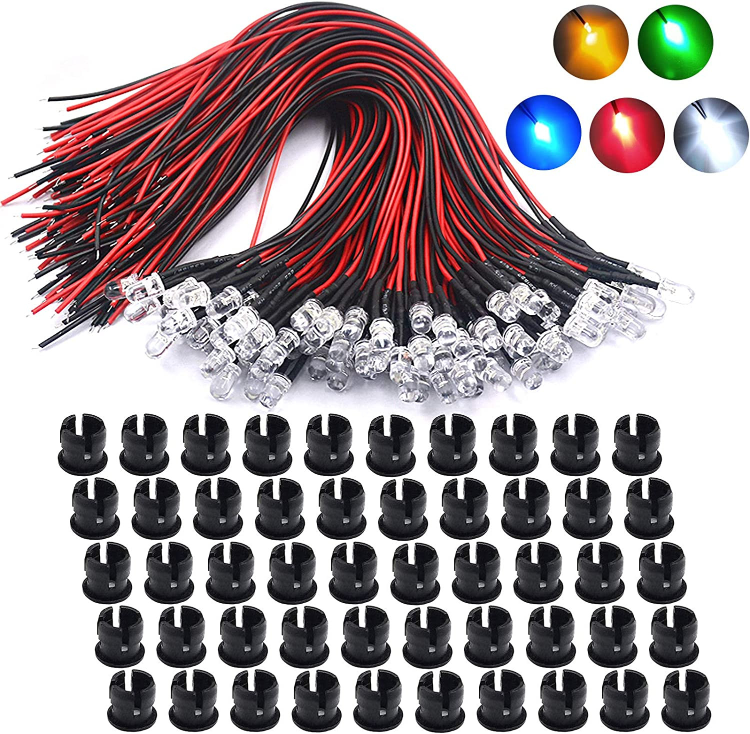 12V Diodos LED Preconectados 5Mm Mini Luz LED Micro Kit Modelos de Bombillas