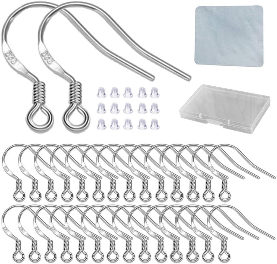Ganchos para pendientes de plata 120 unidades 60 pares alambres para pendientes