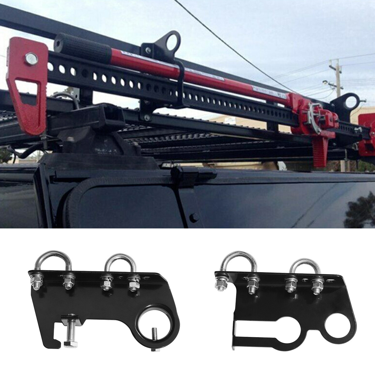 High Lift Jack&Shovel Holder 4x4 4WD Offroad Farm Mount Roof Rack Bracket Kit US