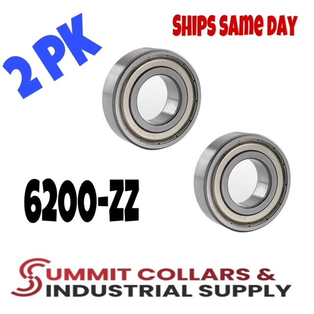 6200-ZZ C3 EMQ Premium Metal Shielded Ball Bearing, 10x30x9, 6200z (2 QTY)