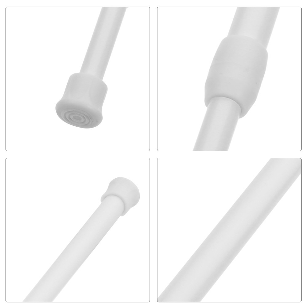 4Pcs Adjustable Closet Rods White Plastic Security Bars with Anti Slip Ends