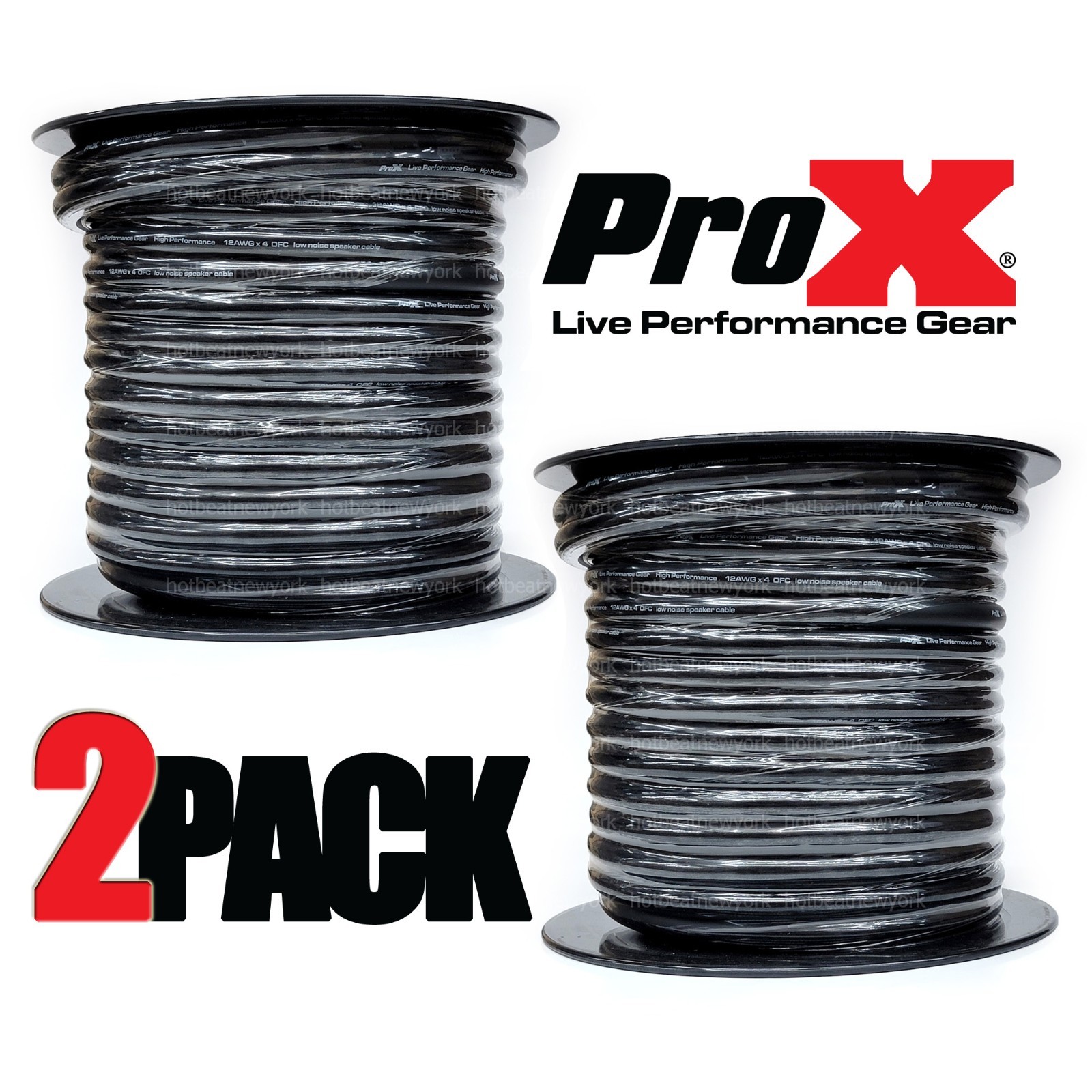 2 x ProX XC-412-100 100 Ft. 12 Gauge 4 Conductor 4-Core OFC Cable Speaker Wire
