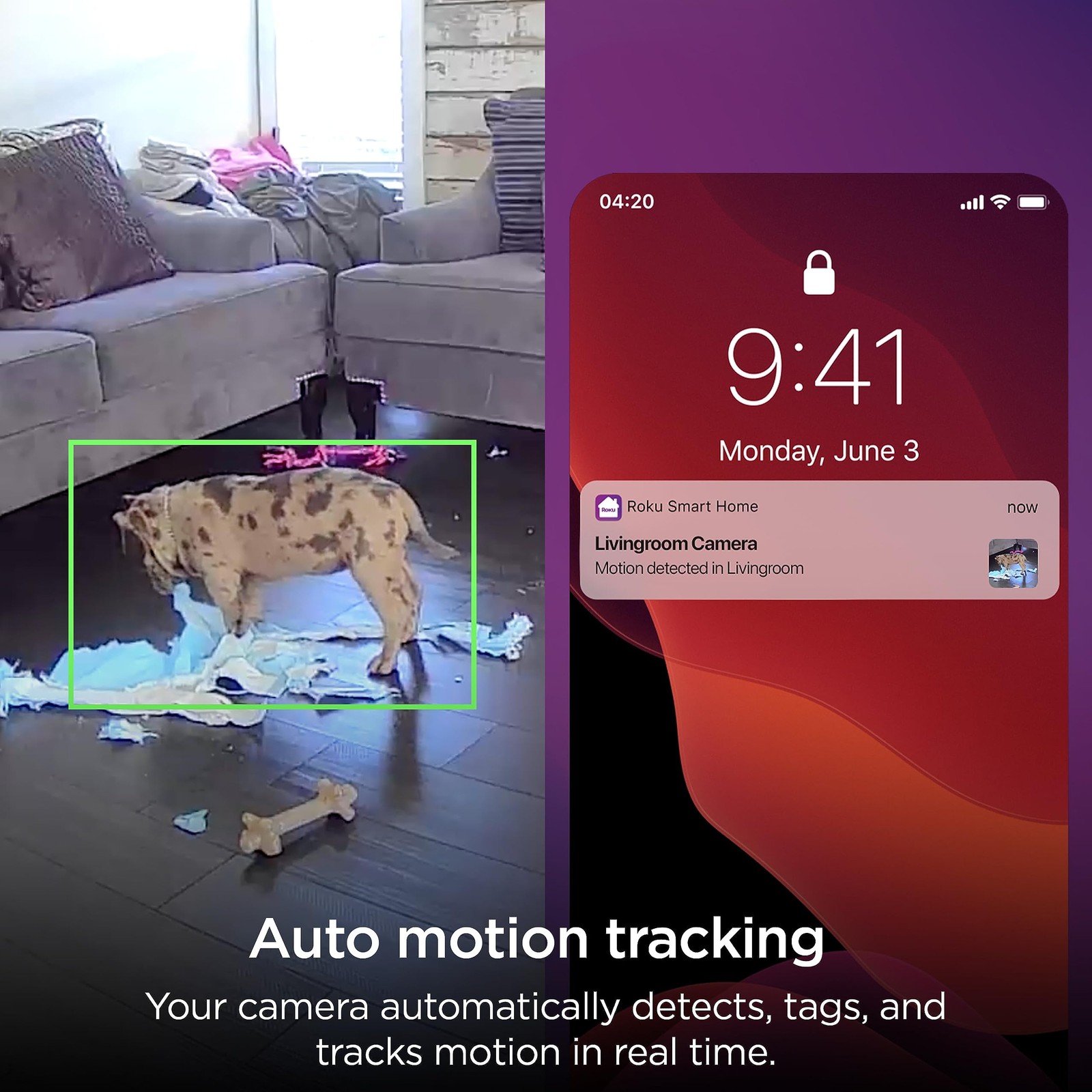 Roku CS1000R Wired Indoor Security Camera with Motion Detection Smart Home