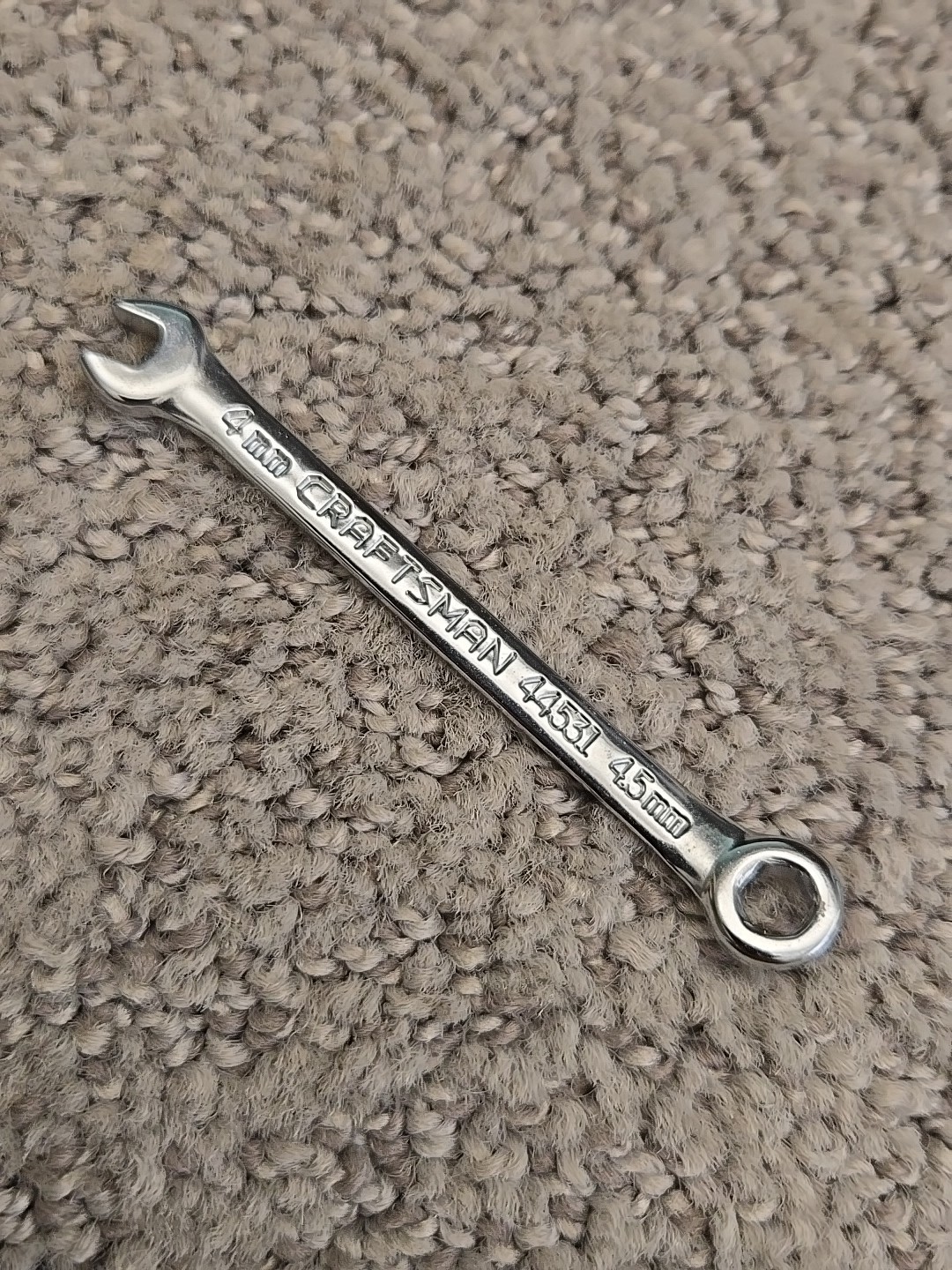 Craftsman 44531 4mm + 4.5mm  6pt Midget Combination Wrench USA 1183