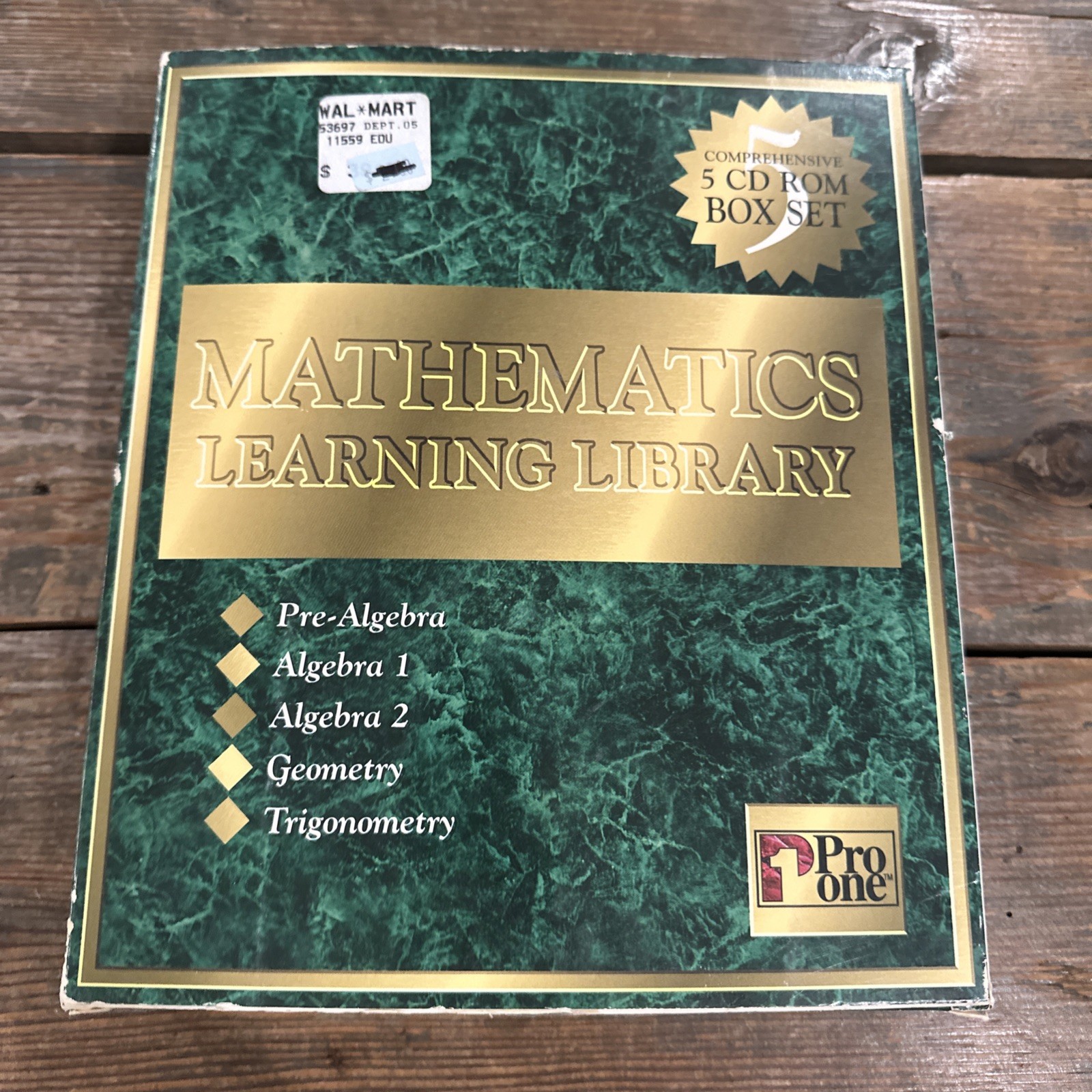 Pro One Pre-Algebra Algebra I II Geometry Trigometry CD-ROM 6 Disc Set