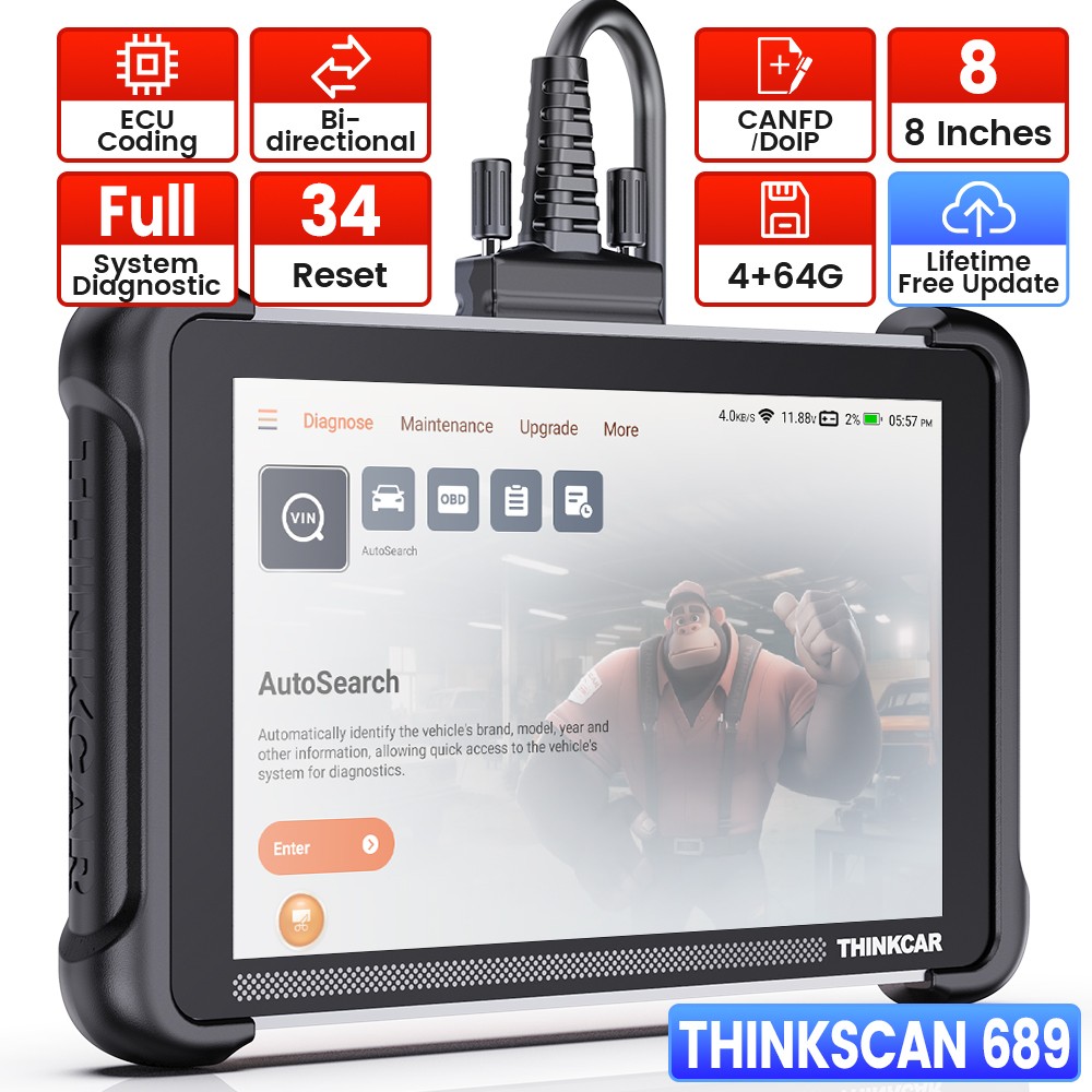 ThinkScan 689 Auto Bidirectional Full System Diagnostic OBD2 Scanner K.ey Coding