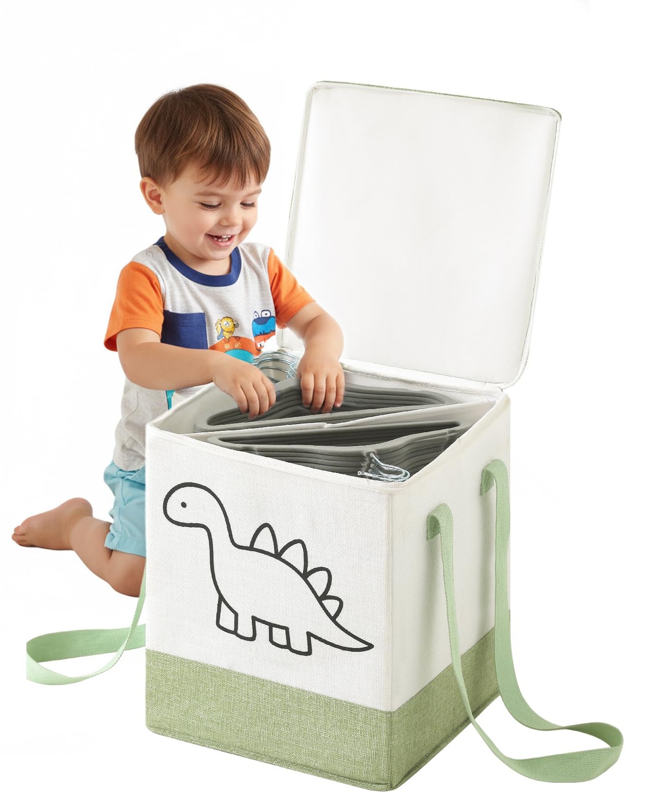Kids Hanger Organizer Bag Rigid Baby Storage Lid Foldable Carry Handle