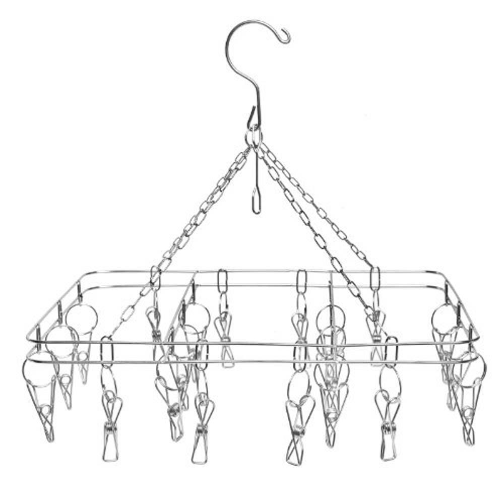 HANGING 12 X 15 INCH DISPLAY RACK WITH 20 METAL CLIPS hang jewelry clothes dryer
