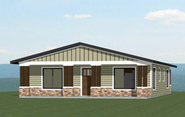 30x40 Duplex -- 2 Bedroom 1 Bath -- 1,200 sq ft -- PDF Floor Plan -- Model 4