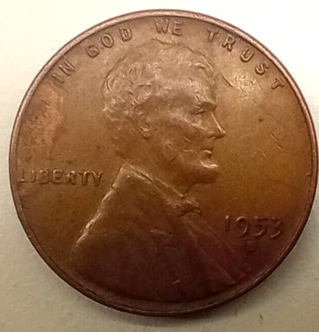 Lincoln Wheat Penny 1953 D Error Lamination