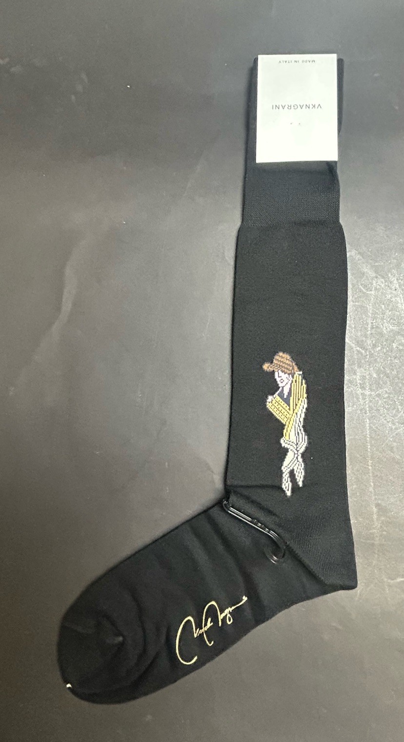 VK Nagrani Men's Dress Socks Over The Calf L362 BLACK SIGNORINA