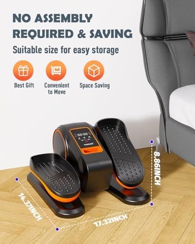 Under Desk Elliptical Machine 13 Speeds Remote Control Seated Leg Exerciser