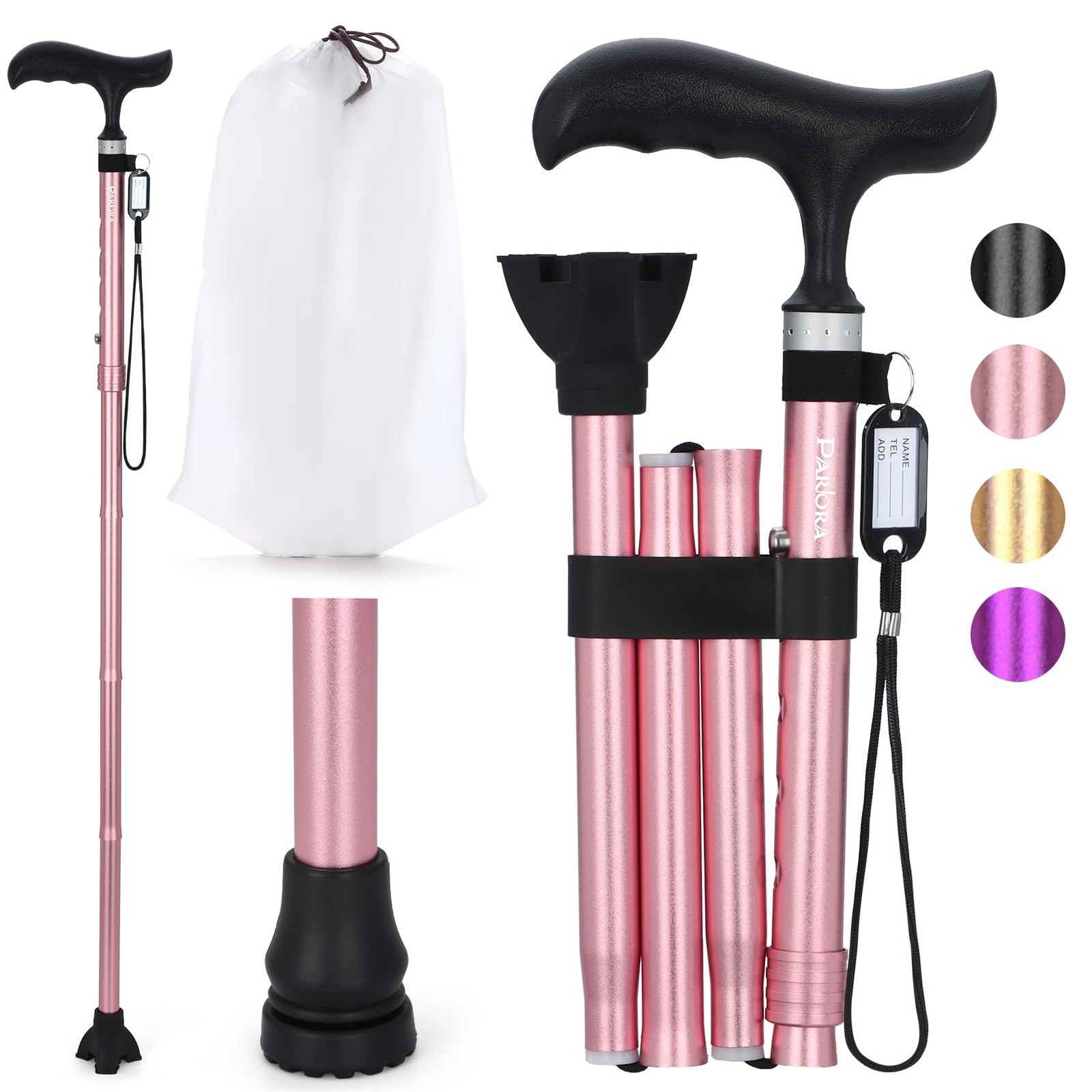 Folding Walking Cane for Women/Men-Lightweight,Adjustable,Collapsible Walking...
