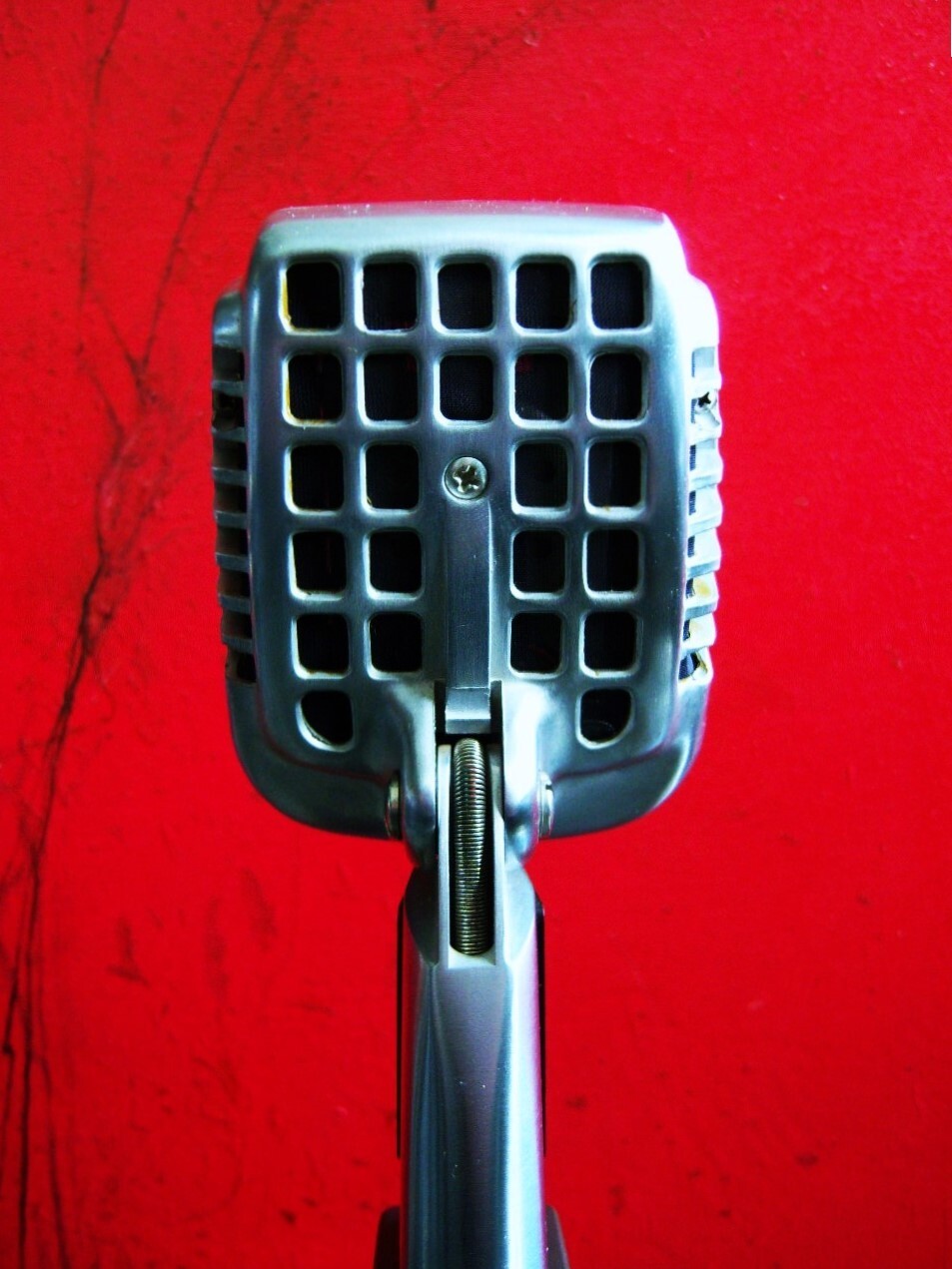 Vintage 1960's Shure 737A crystal super cardioid microphone w period S37A stand
