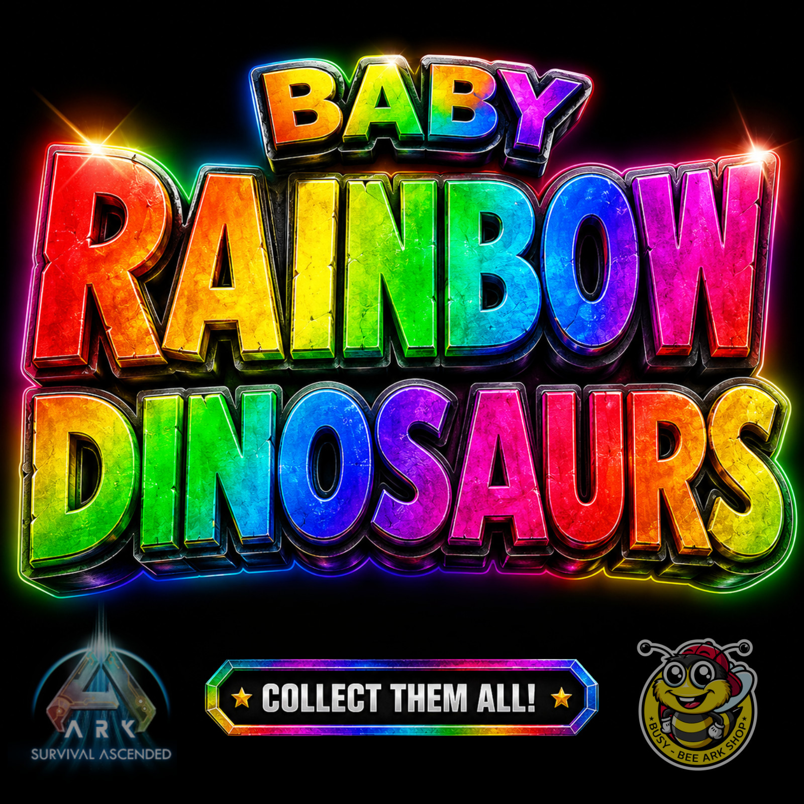 🦖 RAINBOW-Top-Stat-Baby-PAIRS-Ark-Survival-Ascended-PvE-PC/XBOX/PS5-BusyBee