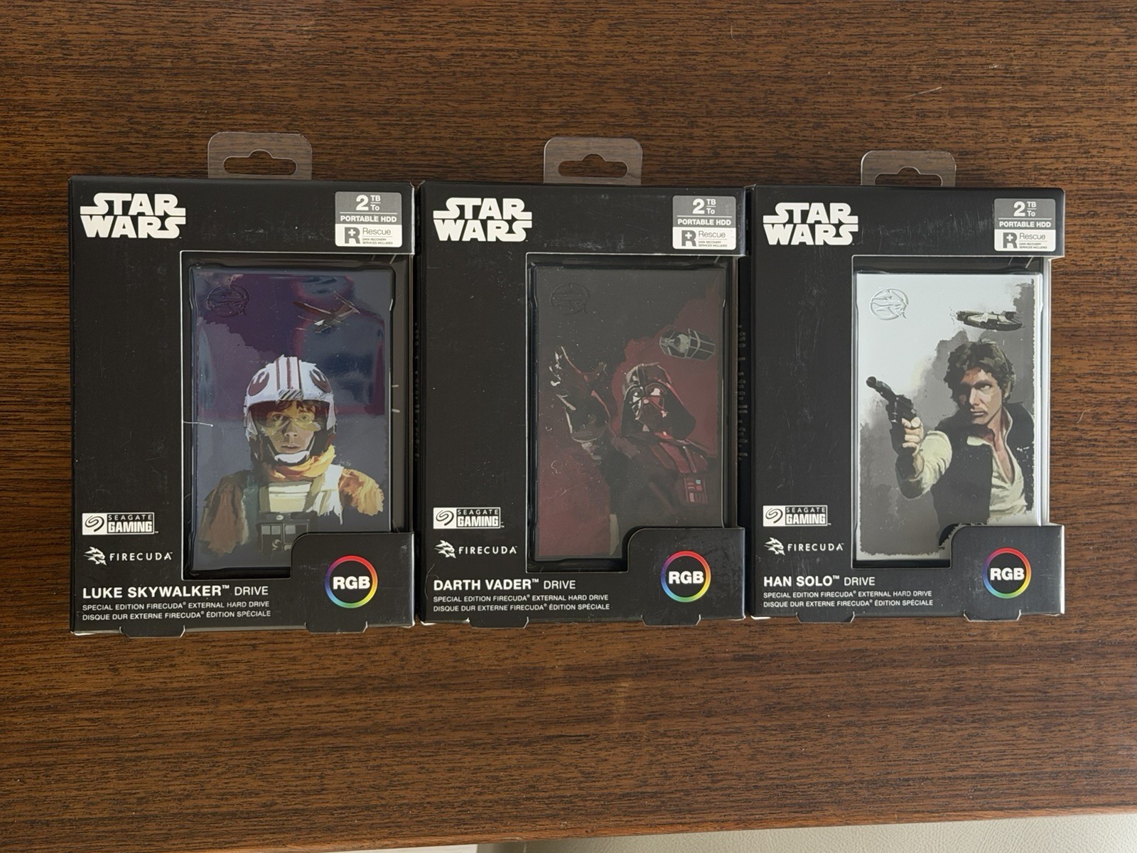 3x Seagate FireCuda External Gaming Drive 2TB HDD - Star Wars Bundle