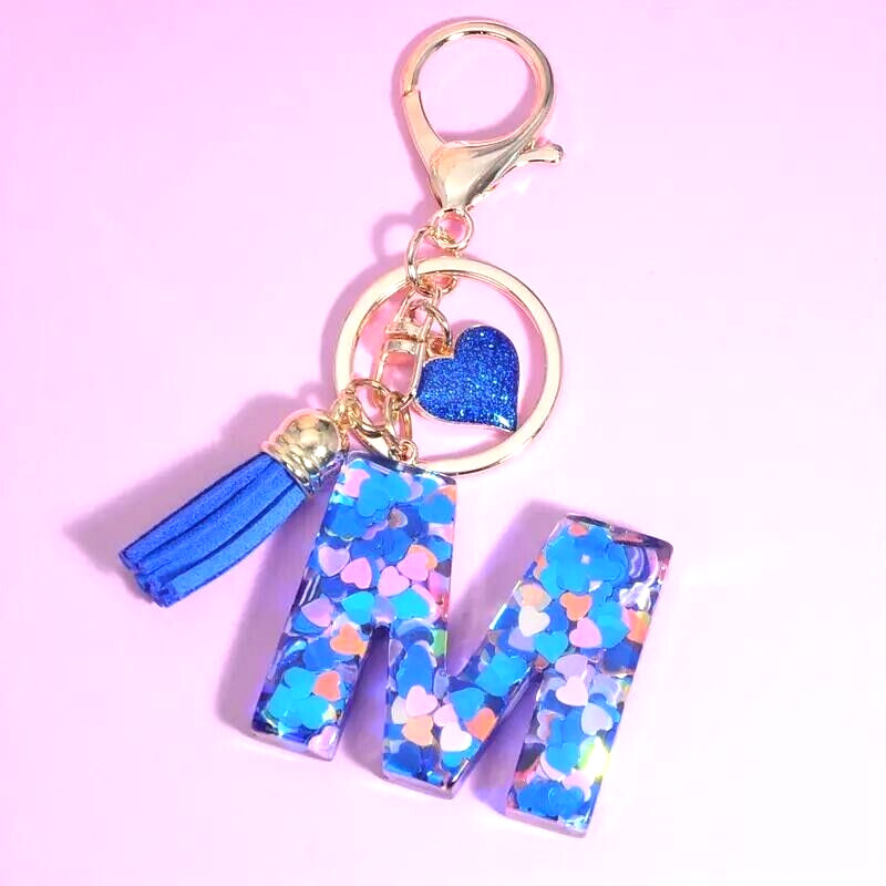 Blue Fashion Letter M Keychain Wallet Bag Backpack Car Key Pendant Men Women New