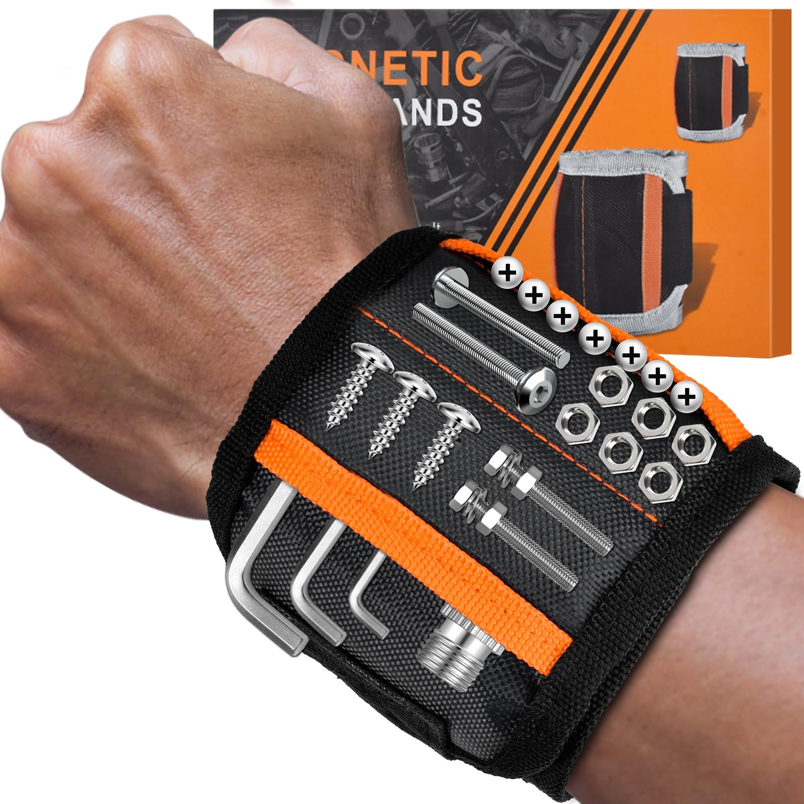Magnetic Wristband for Tools Gifts for Men Premium Nylon Powerful Magnets for...