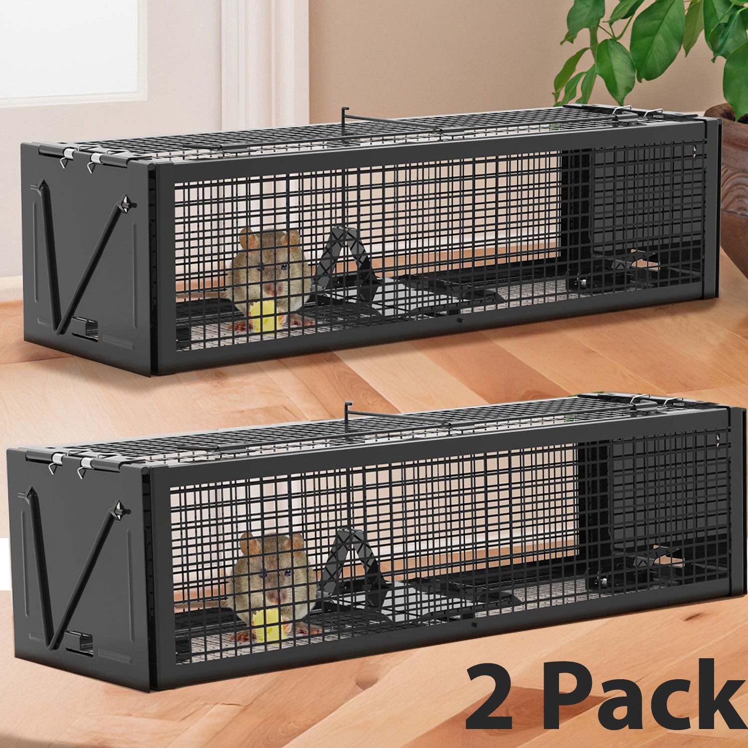 2-Pack Humane Mouse Traps Live Rat Chipmunk Trap Rodent Traps No Kill Mice Trap