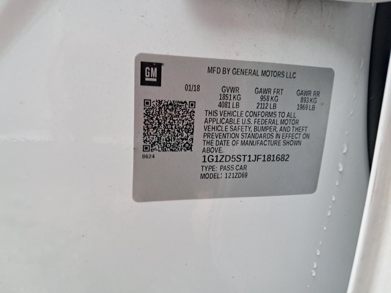 MALIBU 2018 Glove Box 5008860