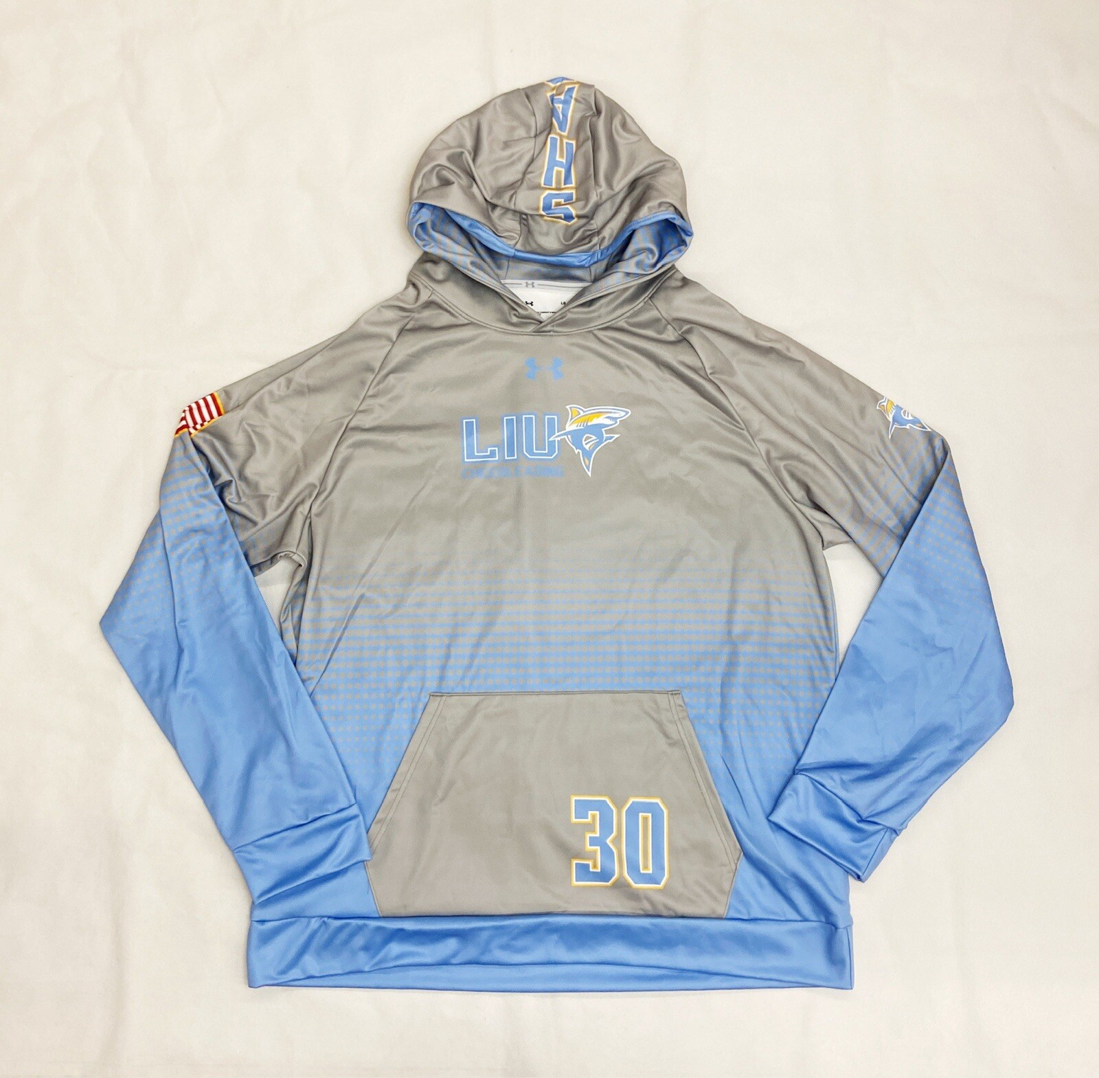 Under Armour LIU Long Island Sharks Cheer Hoody Men's L Grey UJGSLHM Pick Your #