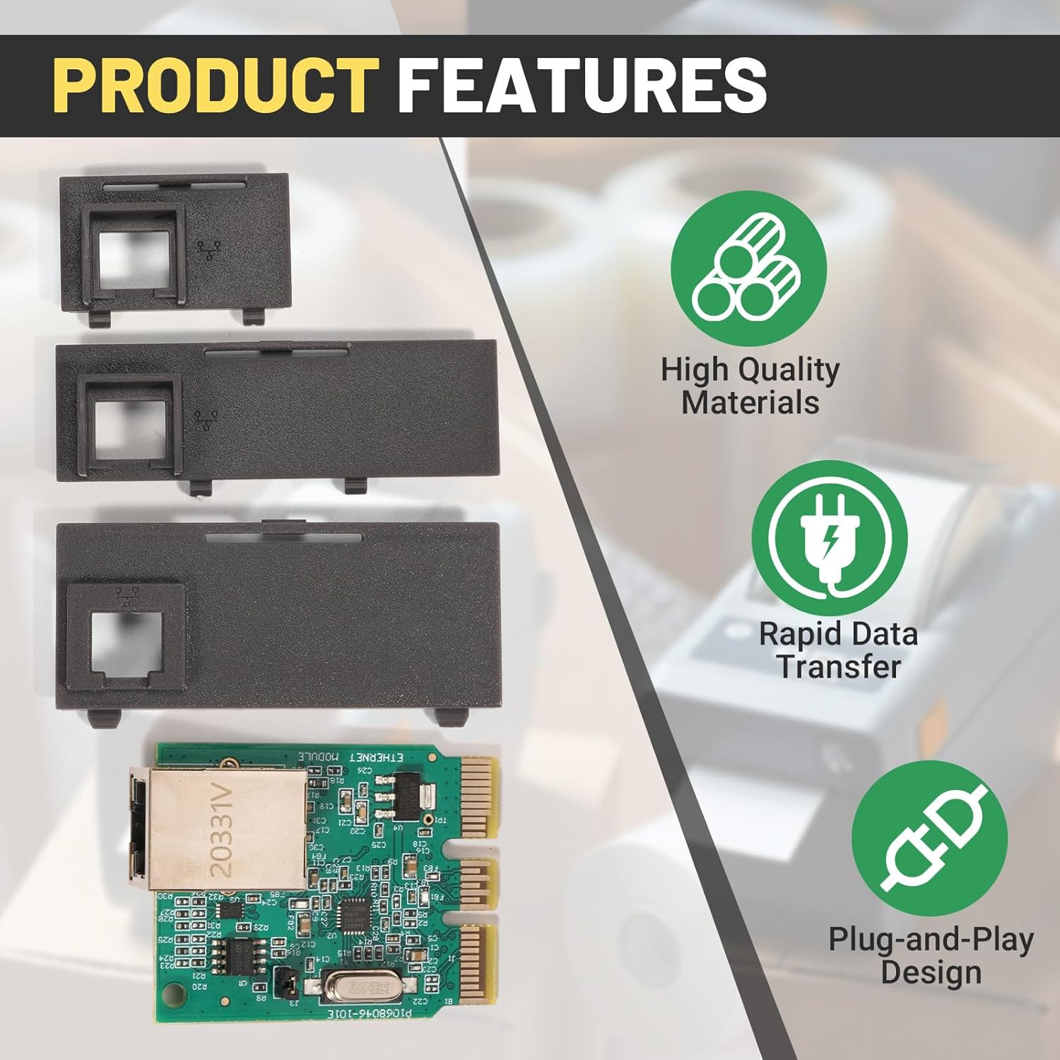 P1080383-442 Built-In Wired Network Card PCBA Board Upgrade Ethernet Module Kit