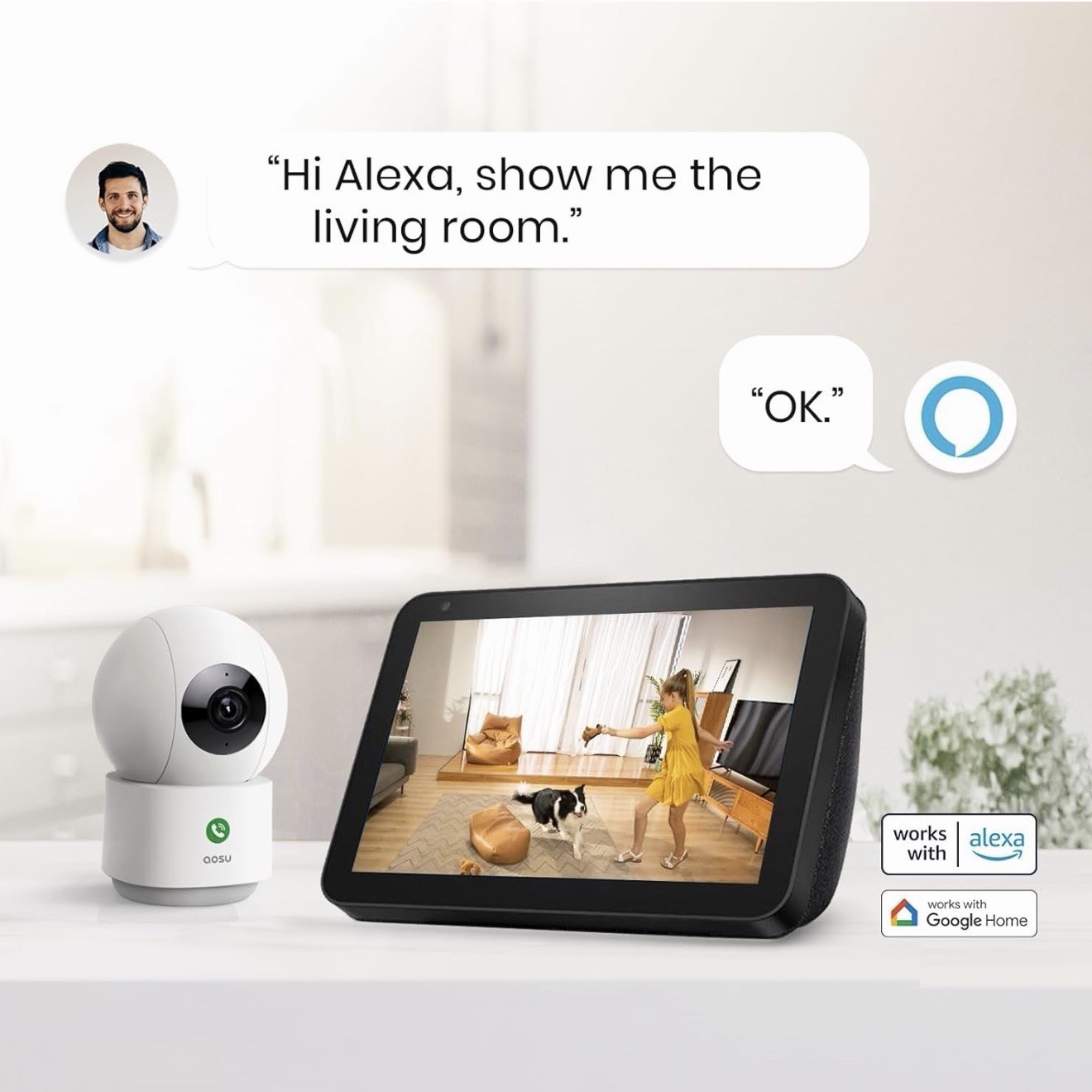 AOSU 4MP Security Camera Indoor