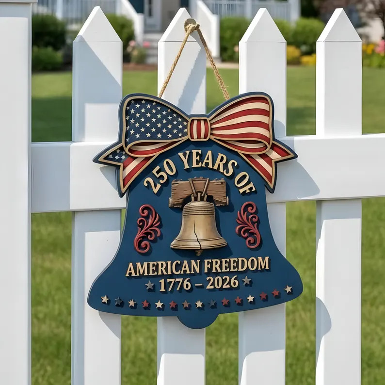 Liberty Bell Wall Sign with Rope