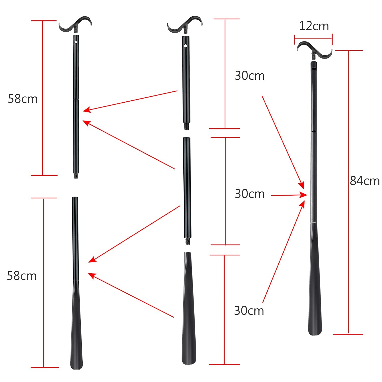 35" Long Dressing Stick with Shoe Horn 1 Count (Pack of 1),