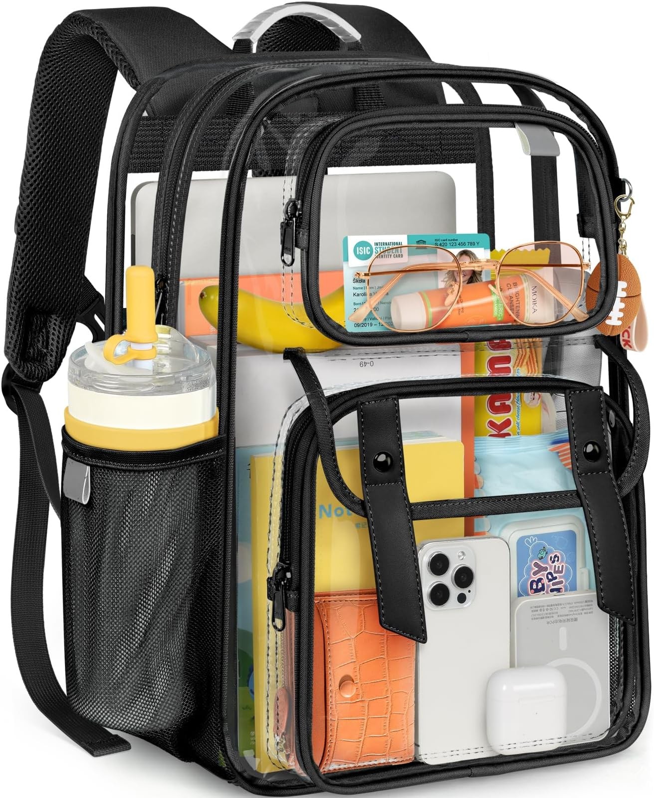 Clear Backpack Heavy Duty Transparent Bookbag, PVC See Through Backpack with ...