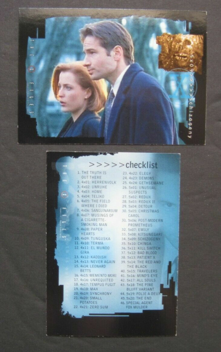THE X-FILES CARDS Season 4&5 Blue Backs You Pick Finish your Set 2001 Inkworks