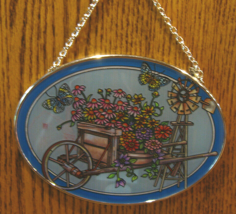 Amia Studios Suncatcher #40040 WHEEL BARROW, 5.25" x 7", NIB From Retail Store
