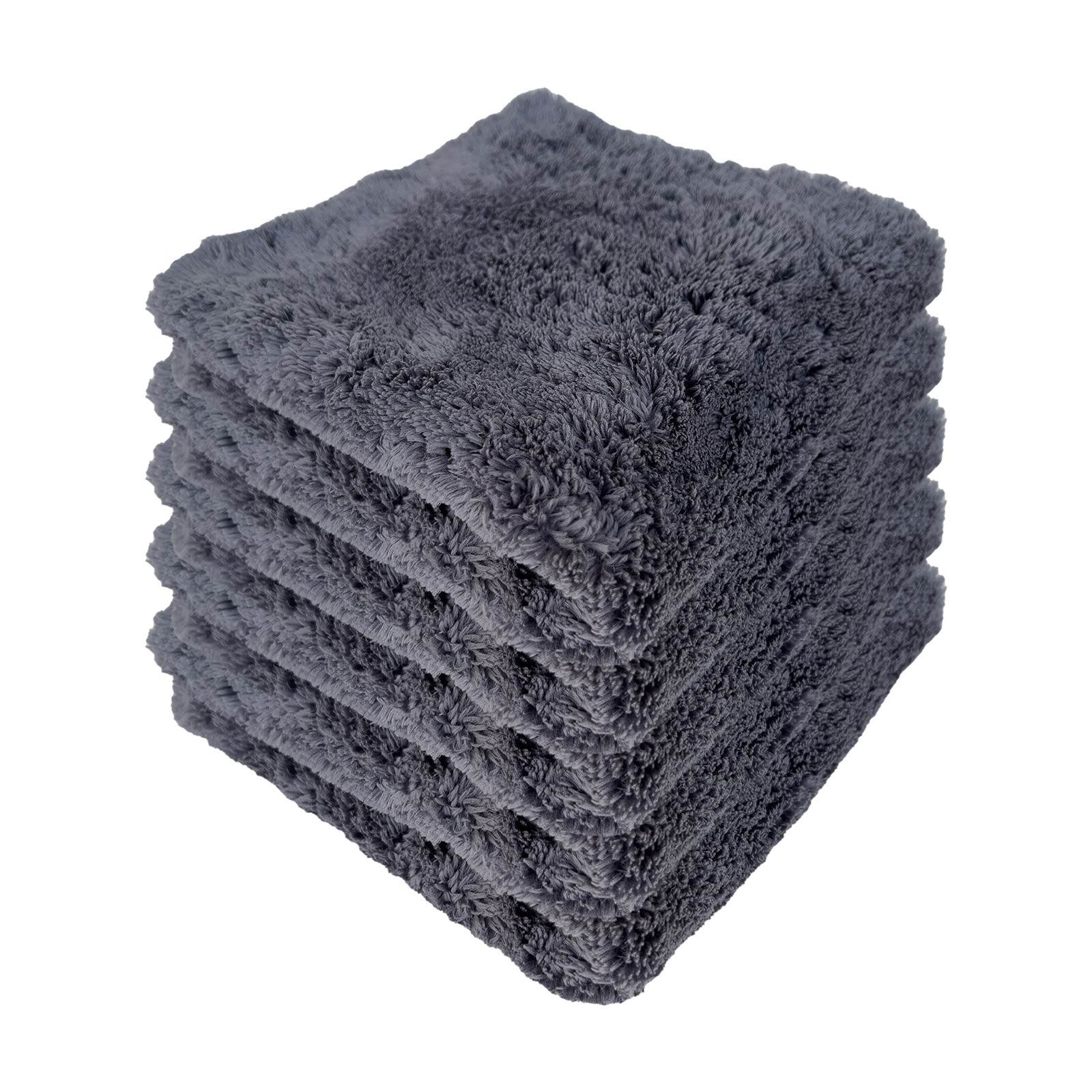 Super Plush Grey Microfibre Detailing Cloth 40x40cm Edgeless Polishing Towel 5x