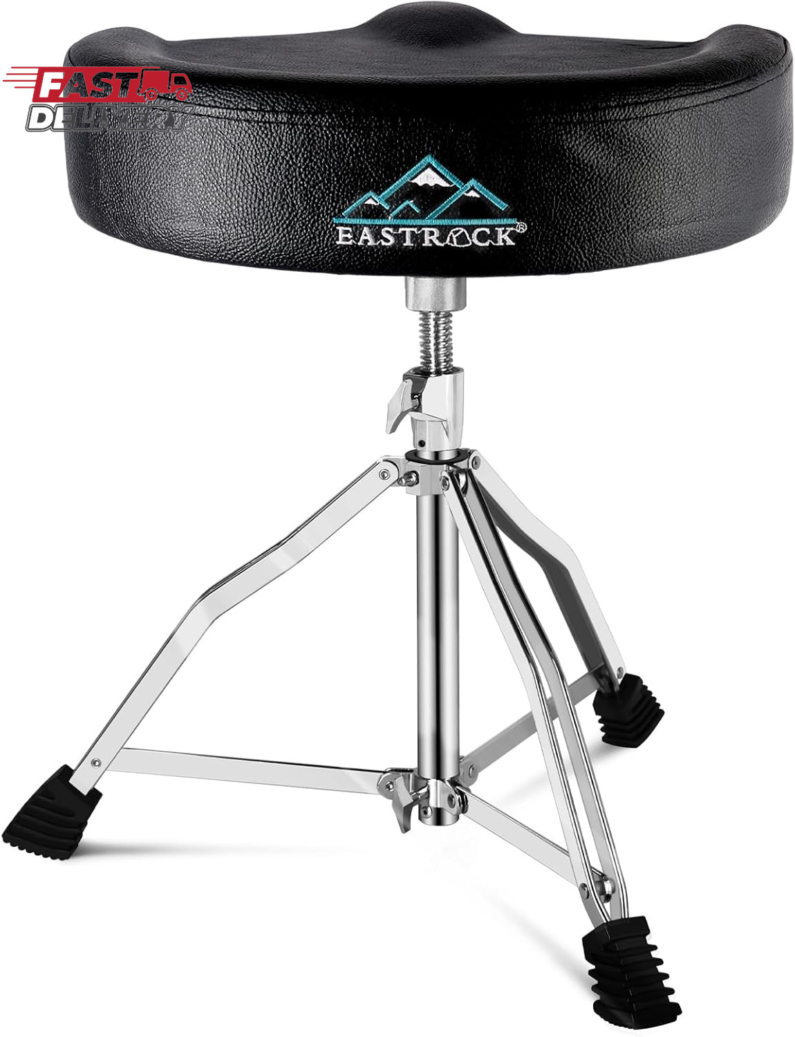 EASTROCK Drum Throne Adjustable Height, Drum Stools Rotatable Padded Motorcycle