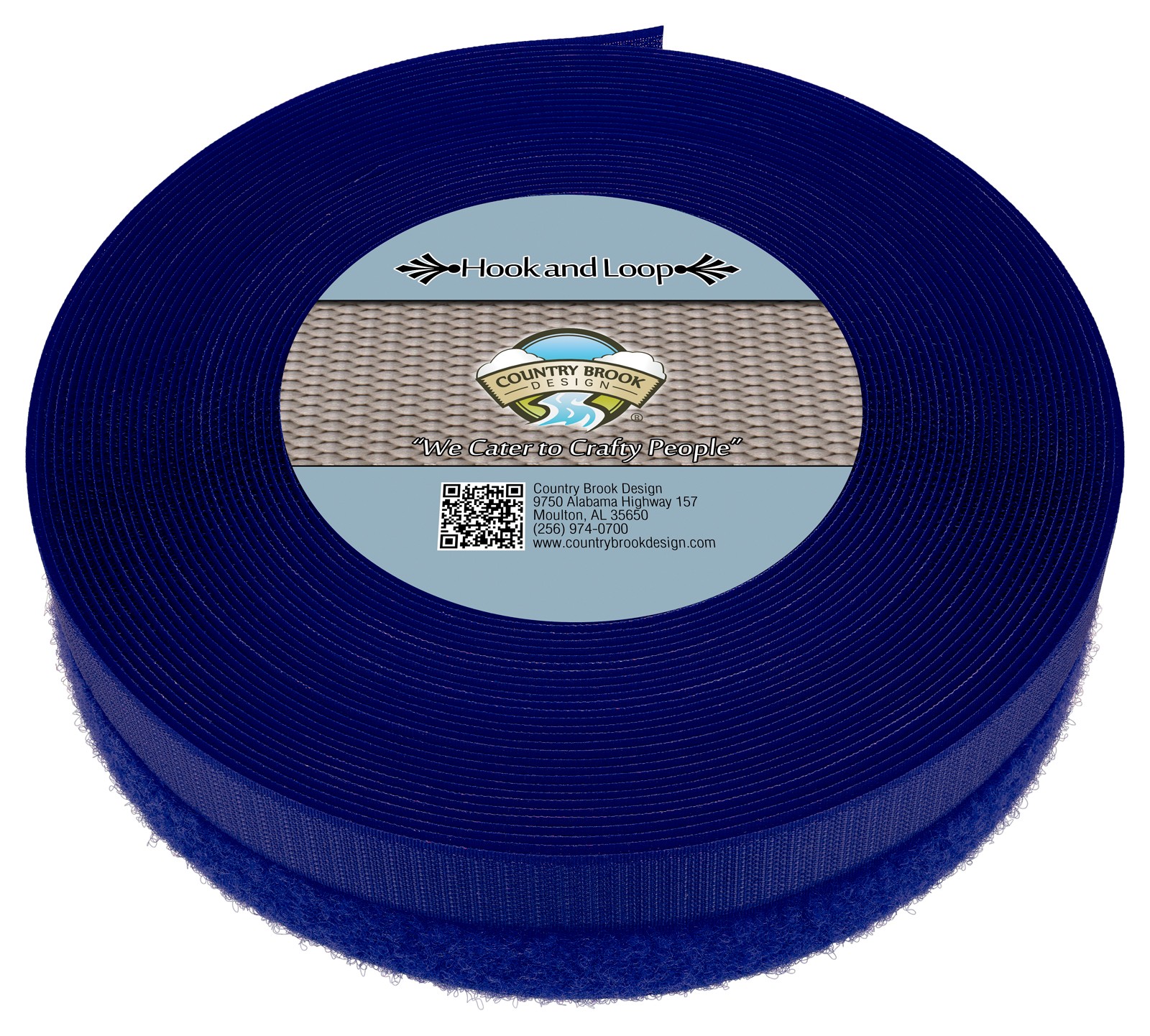 Country Brook Design® Royal Blue Sew On Hook And Loop (1 inch, 25 yards)